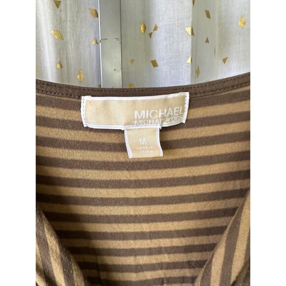 Michael Kors Women's Stripe Ruched Chest Sleeveless Flattering Blouse M - Picture 4 of 4